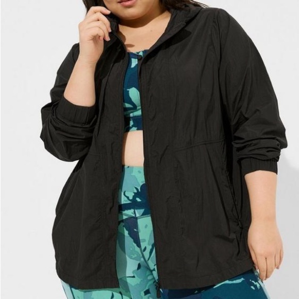 Torrid Black Utility Jacket with Relaxed Fit and Ribbed Cuffs